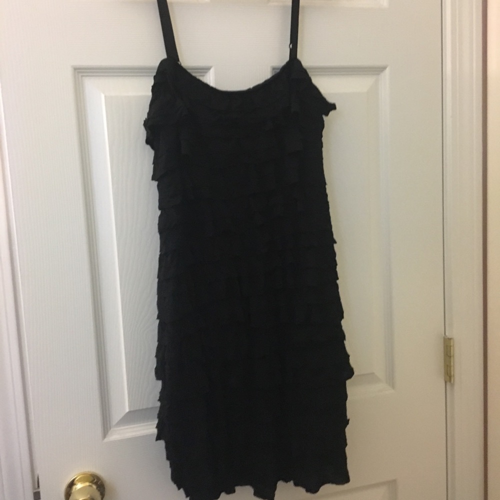 EUC Bailey 44 black ruffled mini dress size large